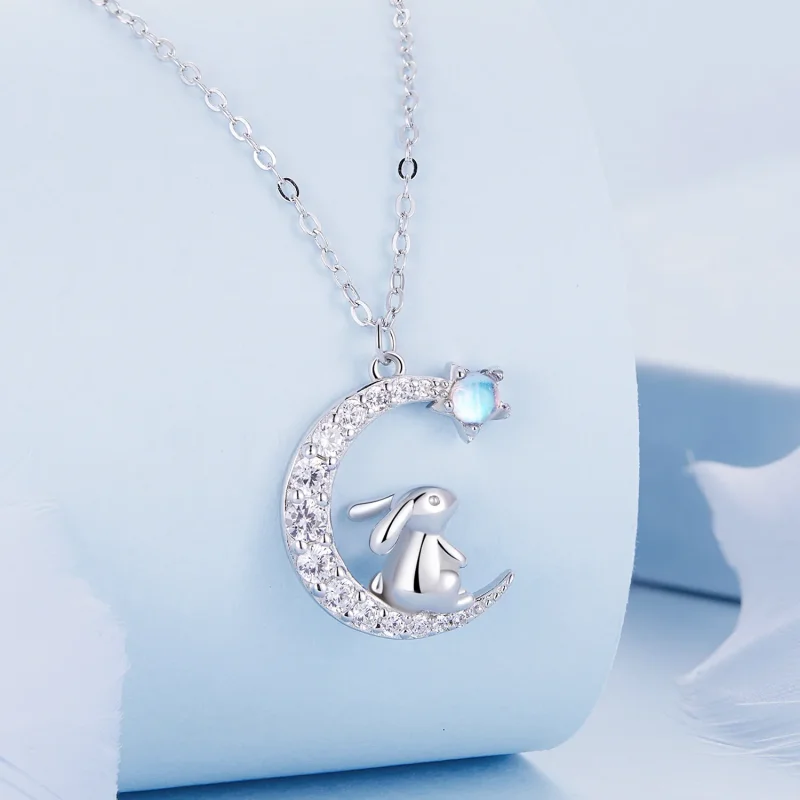 (immagine per) Collana con ciondolo a forma di coniglio lunare in stile Pandora - BSN302 - Visualizza 2