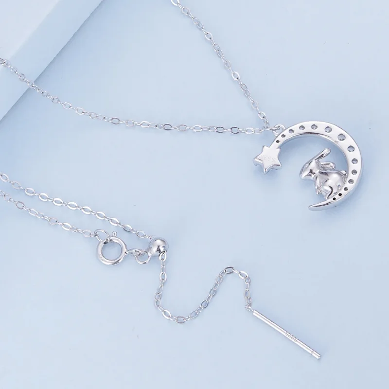 (immagine per) Collana con ciondolo a forma di coniglio lunare in stile Pandora - BSN302 - Visualizza 4