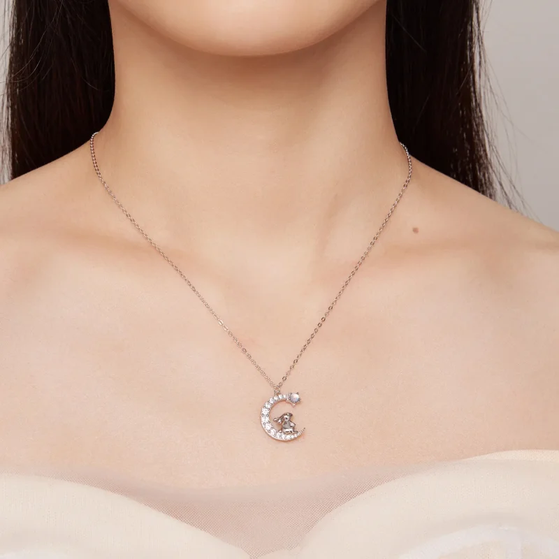 (immagine per) Collana con ciondolo a forma di coniglio lunare in stile Pandora - BSN302 - Visualizza 8
