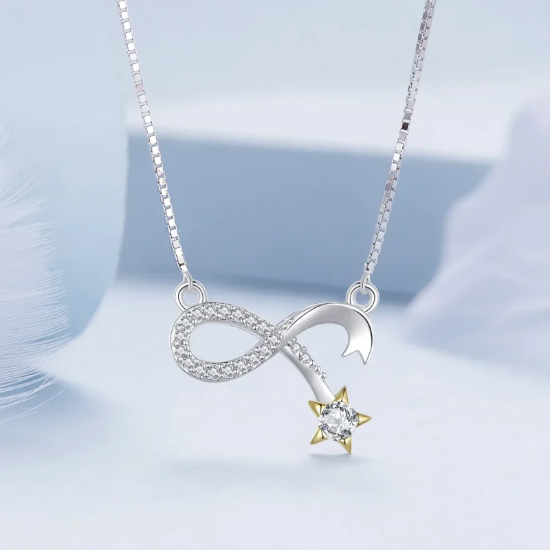 (immagine per) Collana con pendente a forma di simbolo dell'infinito in stile Pandora - BSN351 - Visualizza 3