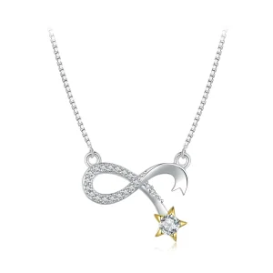 Collana con pendente a forma di simbolo dell'infinito in stile Pandora - BSN351 (immagine per) Collana con pendente a forma di simbolo dell'infinito in stile Pandora - BSN351