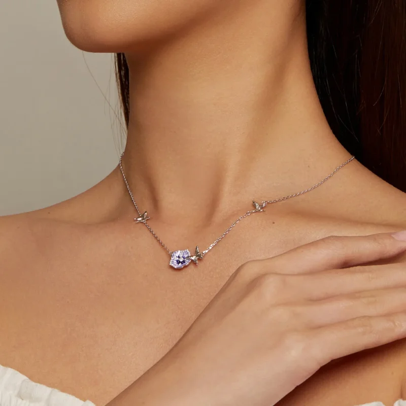 (immagine per) Collana elastica con fiore di pensée stile Pandora - BSN336 - Visualizza 7