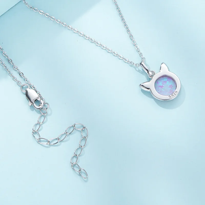 (immagine per) Collana in stile Pandora con gatto e opale - SCN496 - Visualizza 4
