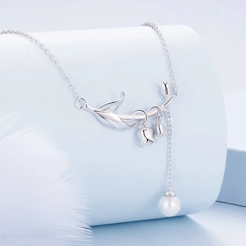 (immagine per) Collana in stile Pandora con giglio della valle - BSN357 - Visualizza 2