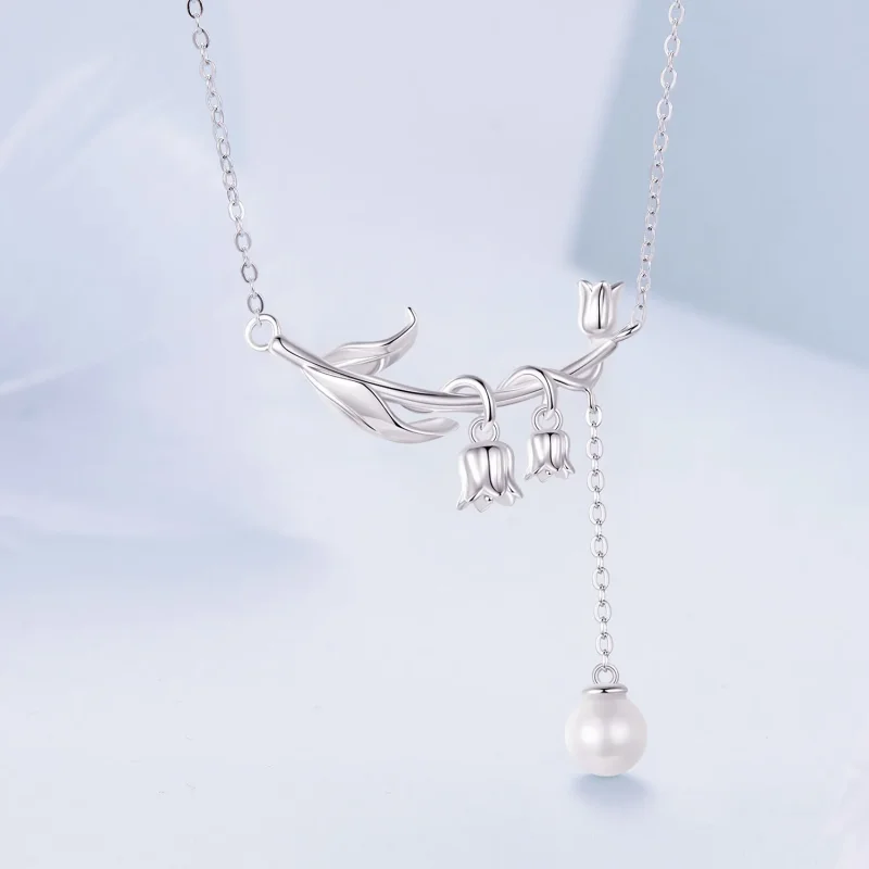 (immagine per) Collana in stile Pandora con giglio della valle - BSN357 - Visualizza 3