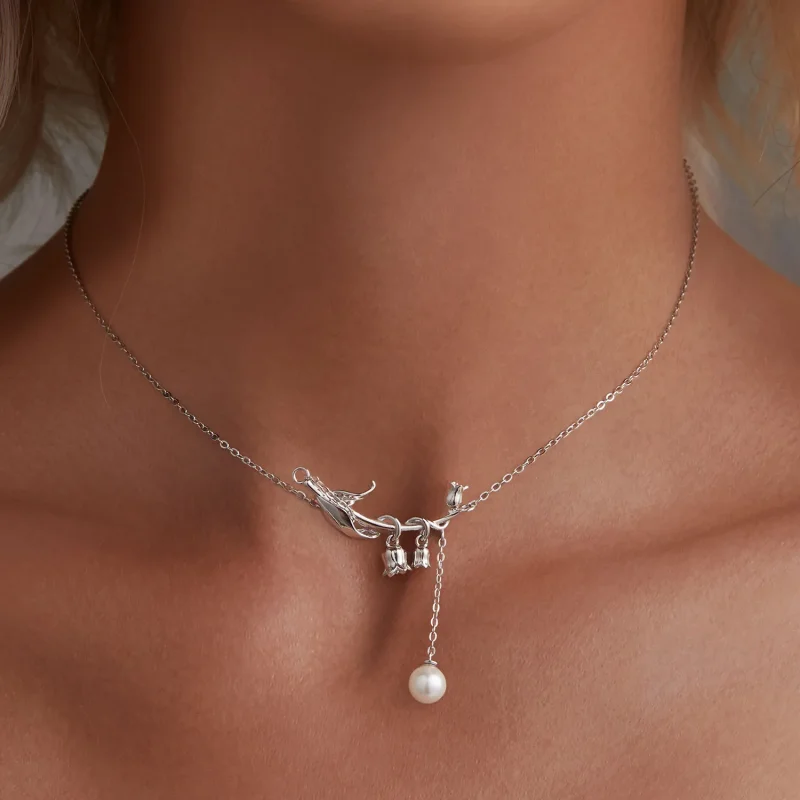 (immagine per) Collana in stile Pandora con giglio della valle - BSN357 - Visualizza 5