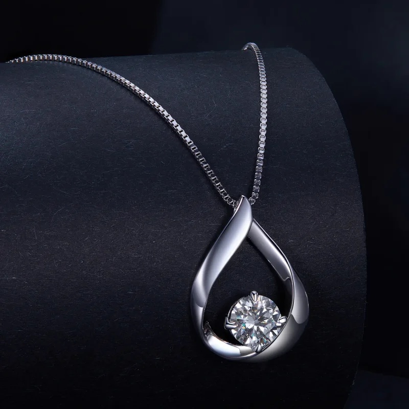 (immagine per) Collana in stile Pandora con goccia d'acqua in Moissanite (un certificato) - MSN - Visualizza 2