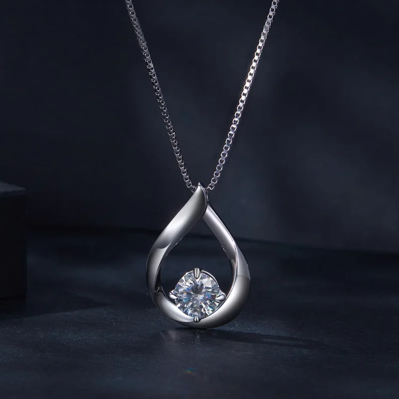 (immagine per) Collana in stile Pandora con goccia d'acqua in Moissanite (un certificato) - MSN - Visualizza 3