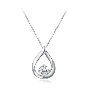 (immagine per) Collana in stile Pandora con goccia d'acqua in Moissanite (un certificato) - MSN015