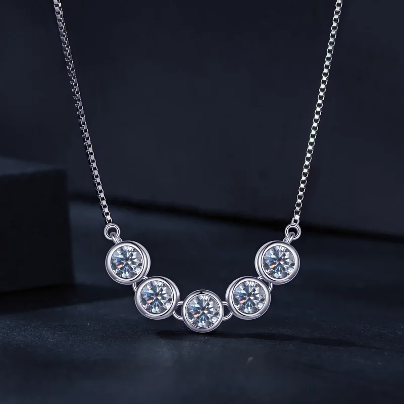 (immagine per) Collana in stile Pandora con Moissanite da 0,3 carati (un certificato) - MSN022 - Visualizza 3