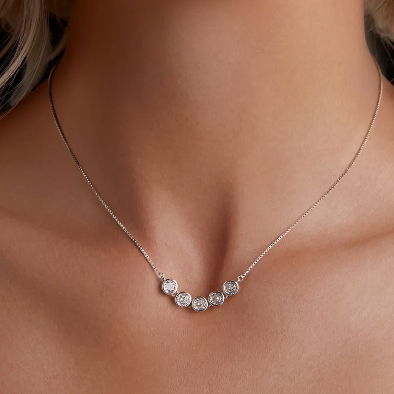 (immagine per) Collana in stile Pandora con Moissanite da 0,3 carati (un certificato) - MSN022 - Visualizza 5