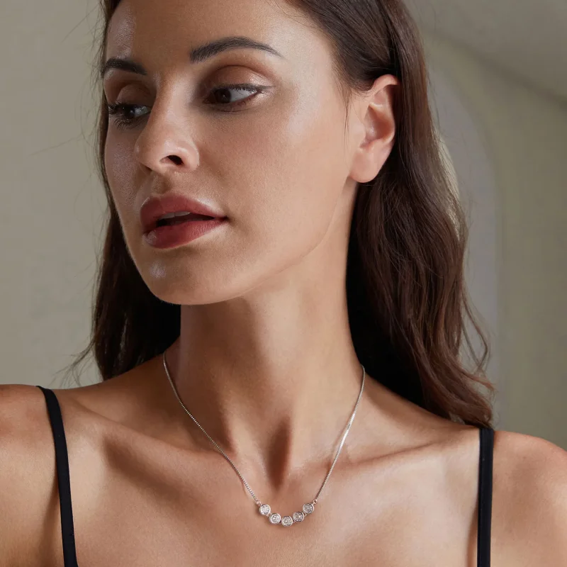 (immagine per) Collana in stile Pandora con Moissanite da 0,3 carati (un certificato) - MSN022 - Visualizza 6