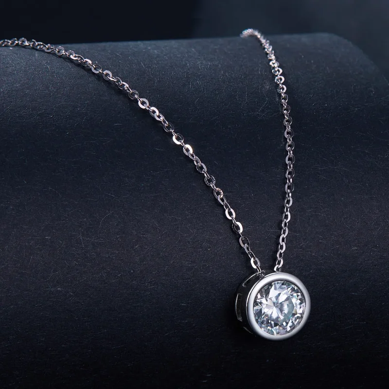 (immagine per) Collana in stile Pandora con Moissanite da 1 carato (Un certificato) - MSN021 - Visualizza 2