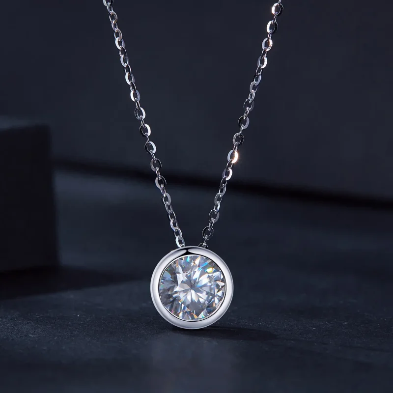 (immagine per) Collana in stile Pandora con Moissanite da 1 carato (Un certificato) - MSN021 - Visualizza 3