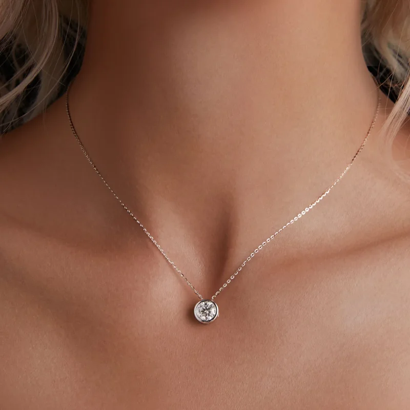 (immagine per) Collana in stile Pandora con Moissanite da 1 carato (Un certificato) - MSN021 - Visualizza 5
