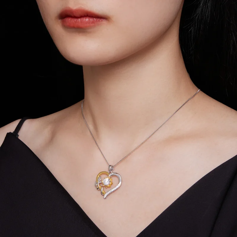 (immagine per) Collana in stile Pandora con Moissanite Love (Un certificato) - MSN012 - Visualizza 7