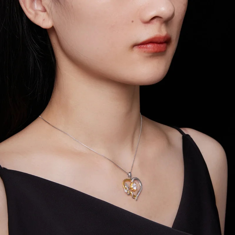 (immagine per) Collana in stile Pandora con Moissanite Love (Un certificato) - MSN012 - Visualizza 8
