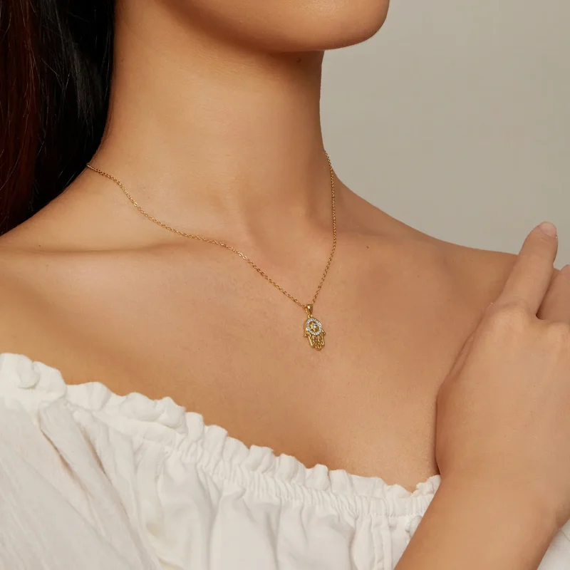 (immagine per) Collana Pandora Style Fatima's Guardian dorata - SCN264-B - Visualizza 4