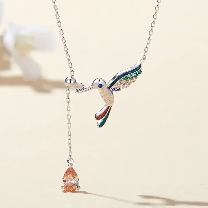 (immagine per) Collana stile Pandora con colibrì - BSN305 - Visualizza 2