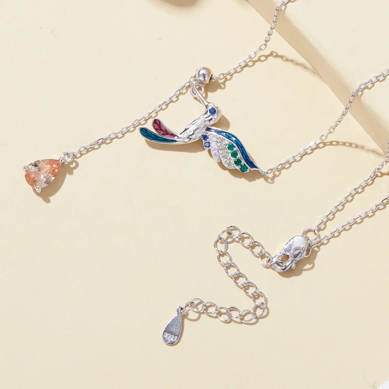 (immagine per) Collana stile Pandora con colibrì - BSN305 - Visualizza 4