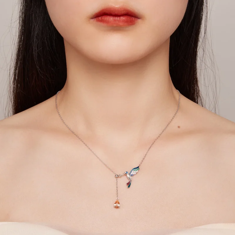 (immagine per) Collana stile Pandora con colibrì - BSN305 - Visualizza 6