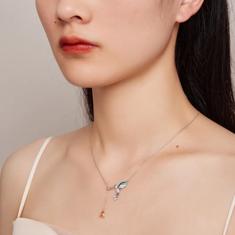 (immagine per) Collana stile Pandora con colibrì - BSN305 - Visualizza 7