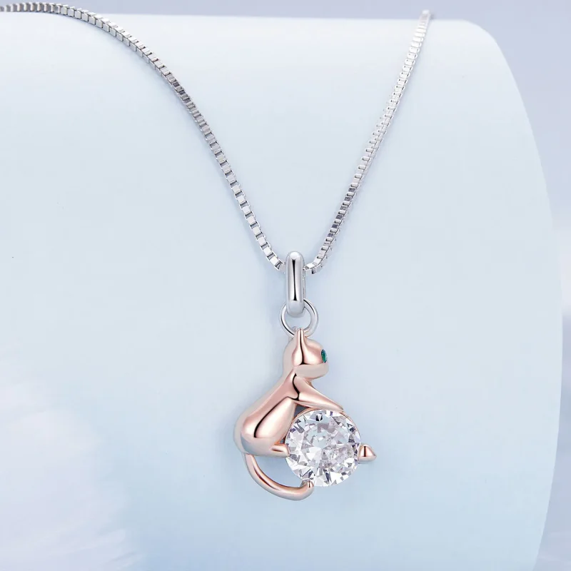 (immagine per) Collana stile Pandora con gatto - BSN355 - Visualizza 2