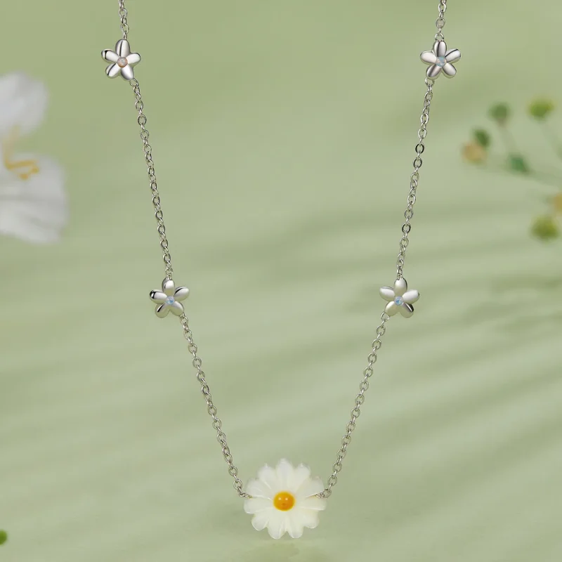 (immagine per) Collana stile Pandora con girocollo di margherite - SCN494 - Visualizza 2