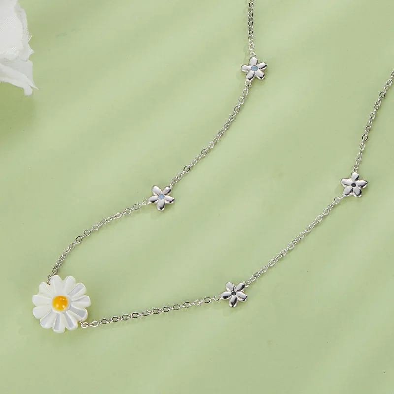 (immagine per) Collana stile Pandora con girocollo di margherite - SCN494 - Visualizza 3