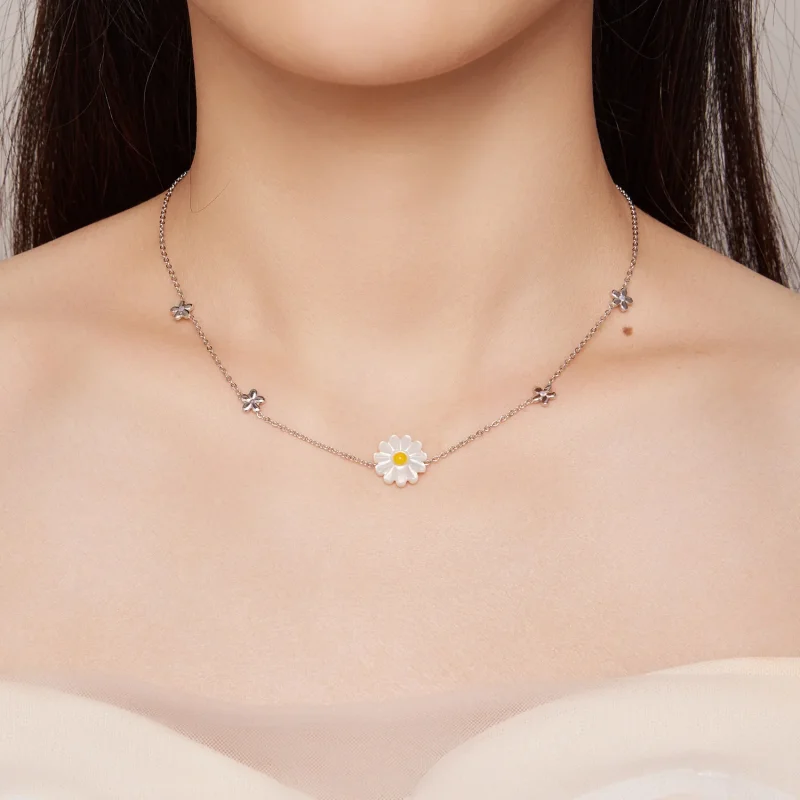 (immagine per) Collana stile Pandora con girocollo di margherite - SCN494 - Visualizza 6