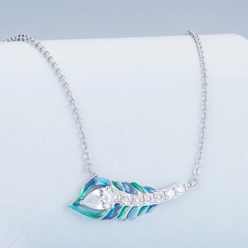(immagine per) Collana stile Pandora con piuma - BSN346 - Visualizza 2