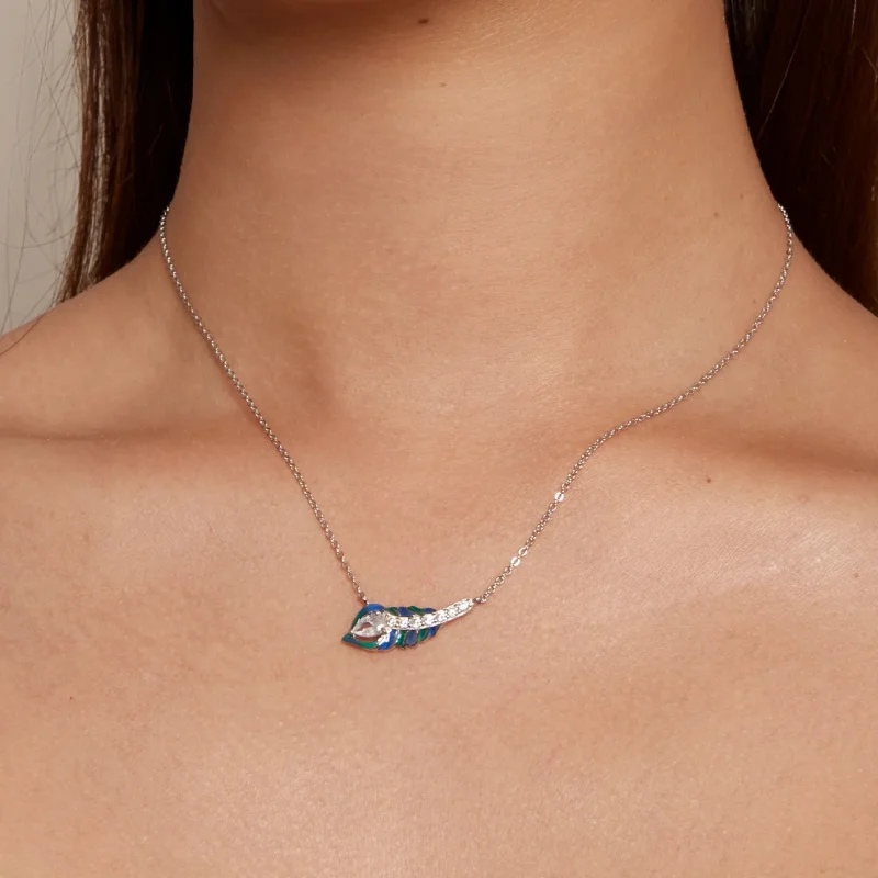(immagine per) Collana stile Pandora con piuma - BSN346 - Visualizza 5