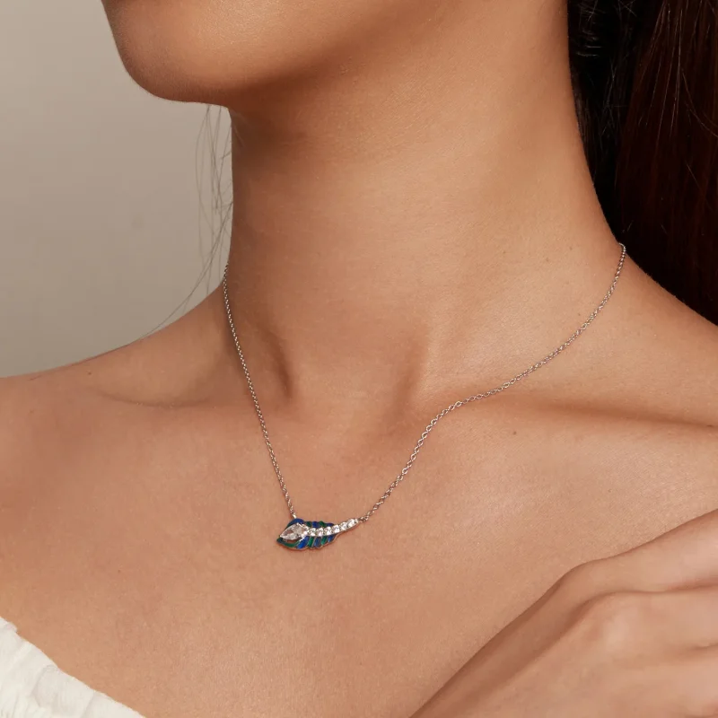 (immagine per) Collana stile Pandora con piuma - BSN346 - Visualizza 6