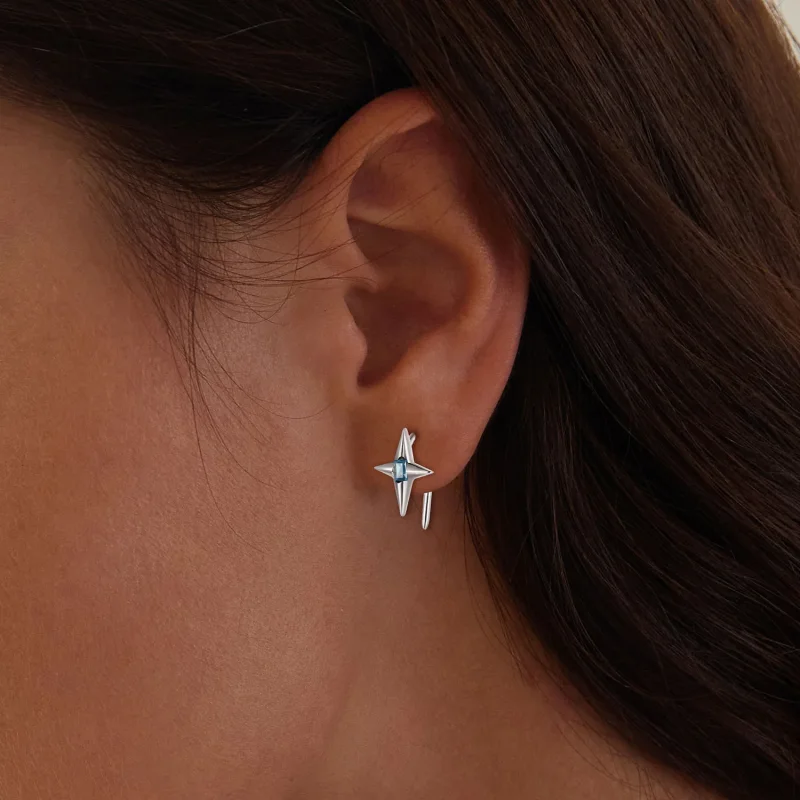(immagine per) Orecchini a bottoncino stile Pandora con stelline - BSE915 - Visualizza 5
