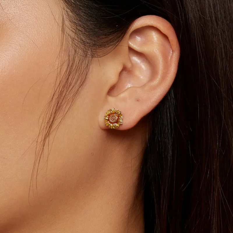 (immagine per) Orecchini a bottone a forma di girasole stile Pandora - BSE867 - Visualizza 7