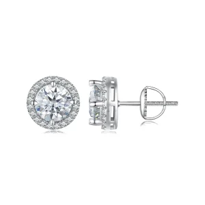 (immagine per) Orecchini a bottone in stile Pandora con Moissanite da 1 carato (due certificati) - MSE039