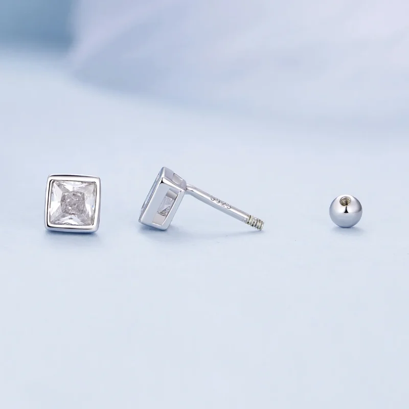 (immagine per) Orecchini a bottone in stile Pandora con zirconi da principessa - BSE885-L - Visualizza 4