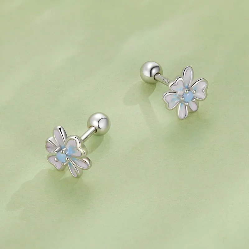 (immagine per) Orecchini a bottone stile Pandora con fiore - SCE1572 - Visualizza 4