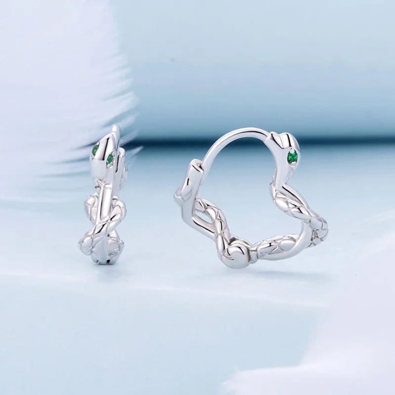 (immagine per) Orecchini a cerchio a forma di cuore con serpente spirito nello stile di Pandora - Visualizza 2