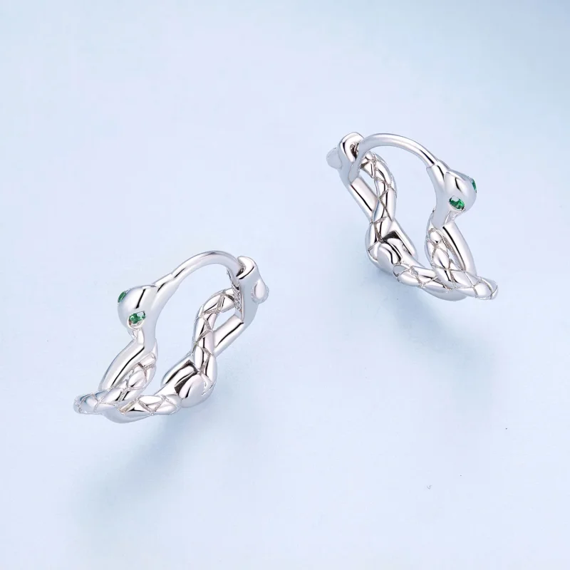 (immagine per) Orecchini a cerchio a forma di cuore con serpente spirito nello stile di Pandora - Visualizza 3