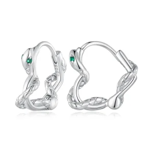 (immagine per) Orecchini a cerchio a forma di cuore con serpente spirito nello stile di Pandora - BSE911
