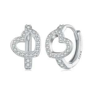 (immagine per) Orecchini a cerchio a forma di cuore in stile Pandora - BSE879