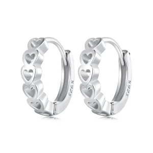 (immagine per) Orecchini a cerchio a forma di cuore in stile Pandora - BSE880