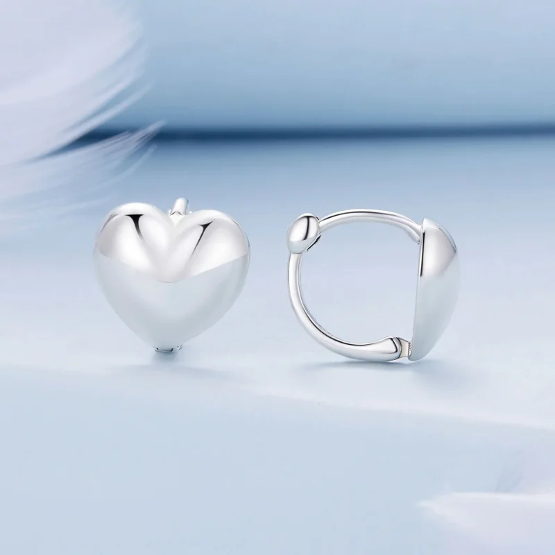 (immagine per) Orecchini a cerchio a forma di cuore in stile Pandora - BSE905 - Visualizza 2