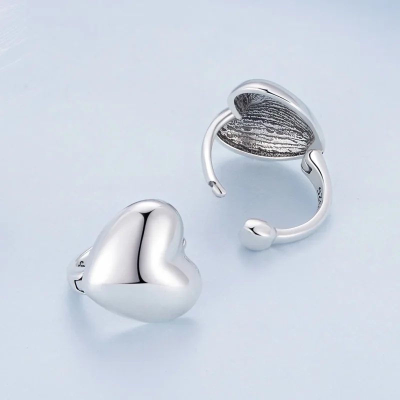 (immagine per) Orecchini a cerchio a forma di cuore in stile Pandora - BSE905 - Visualizza 4