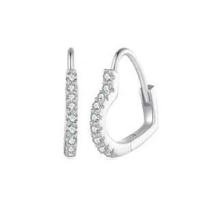 (immagine per) Orecchini a cerchio a forma di cuore in stile Pandora con Moissanite (Un Certificato) - MSE035