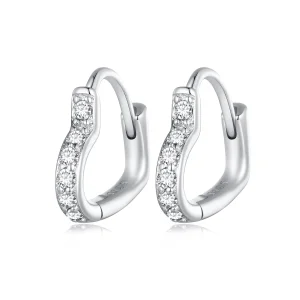 (immagine per) Orecchini a cerchio a forma di cuore in stile Pandora - SCE1626