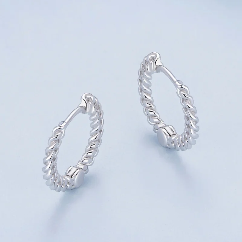 (immagine per) Orecchini a cerchio con catenina nello stile Pandora - BSE906 - Visualizza 3