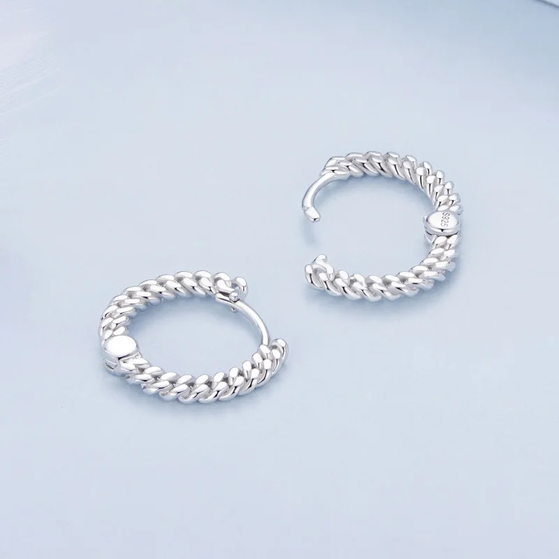 (immagine per) Orecchini a cerchio con catenina nello stile Pandora - BSE906 - Visualizza 4