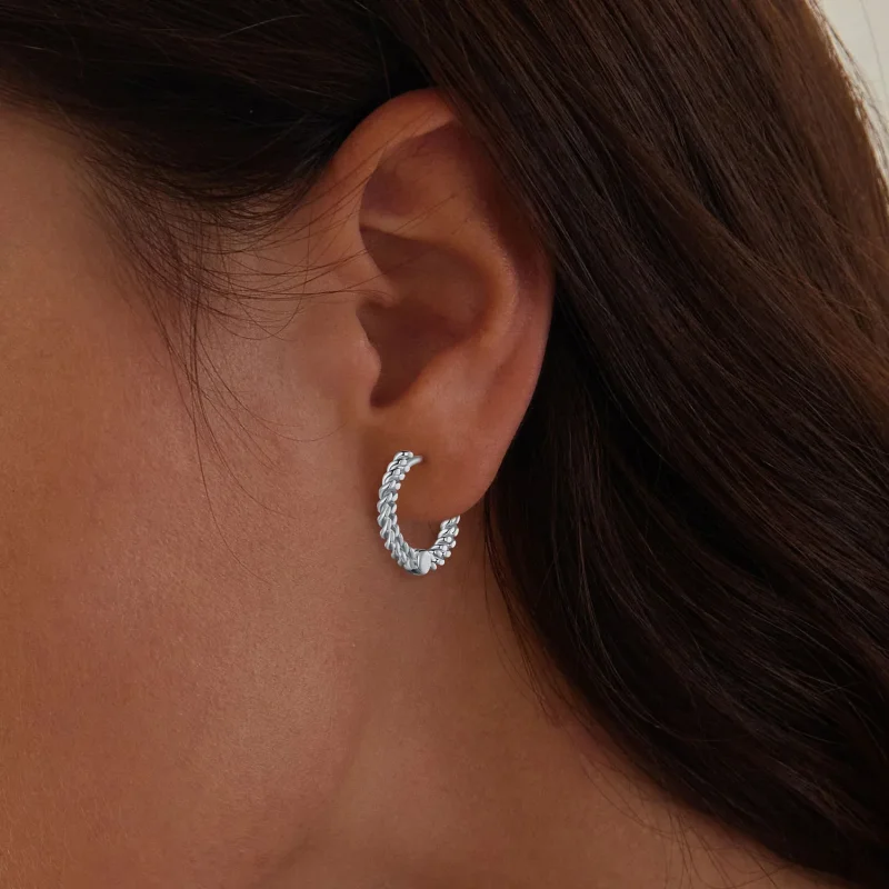 (immagine per) Orecchini a cerchio con catenina nello stile Pandora - BSE906 - Visualizza 5